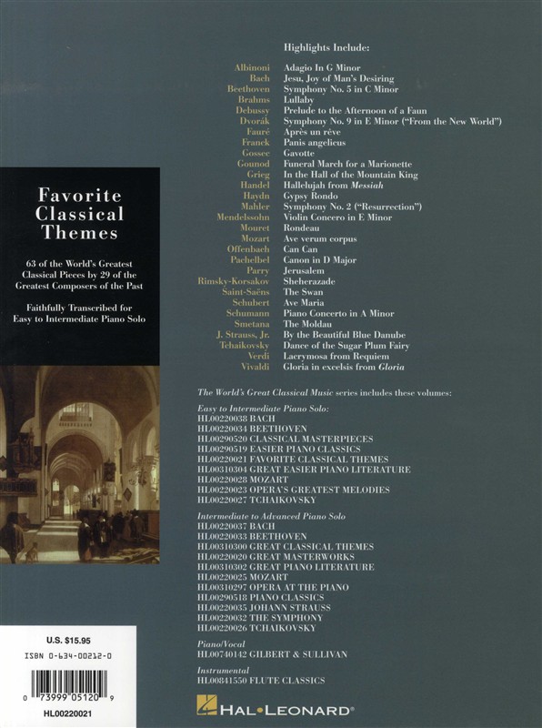 The World's Great Classical Music: Favorite Classical Themes - Easy/Intermediate