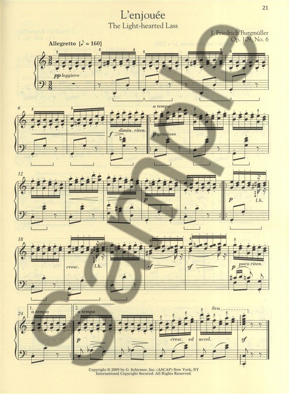 Johann Friedrich Burgmller: 18 Characteristic Studies Op.109 - Schirmer Perform