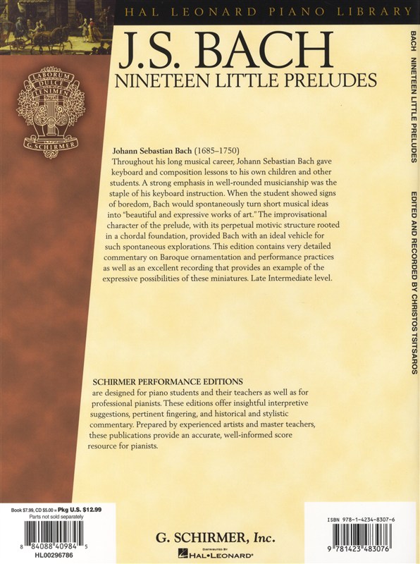 J.S. Bach: Nineteen Little Preludes (Schirmer Performance Edition)