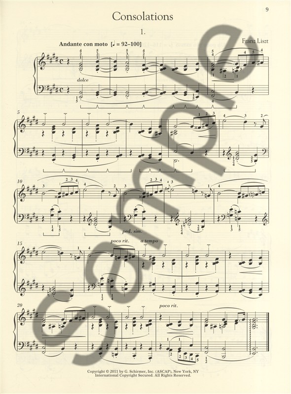Franz Liszt: Consolations And Liebestrume (Schirmer Performance Editions)