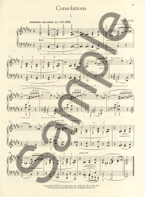 Franz Liszt: Consolations And Liebesträume (Schirmer Performance Editions)