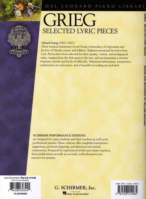 Edvard Grieg: Selected Lyric Pieces (Schirmer Performance Edition)