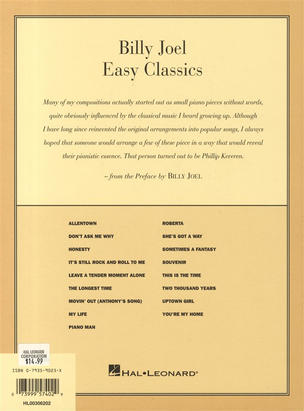 Billy Joel: Easy Classics