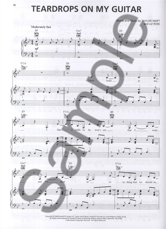 Taylor Swift Songbook PVG