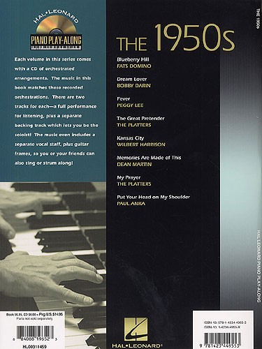 Piano Play-Along Volume 56: The 1950s (Book and CD)
