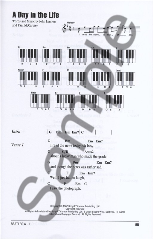 Piano Chord Songbook: The Beatles A-I
