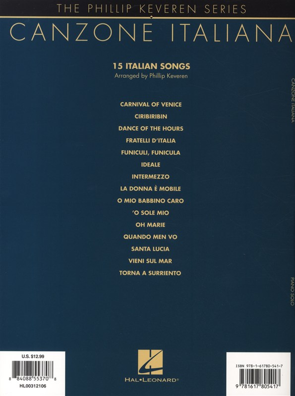 Canzone Italiana: 15 Italian Songs Arranged By Phillip Keveren