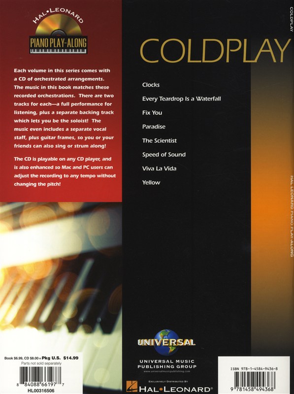 Piano Play-Along Volume 16: Coldplay