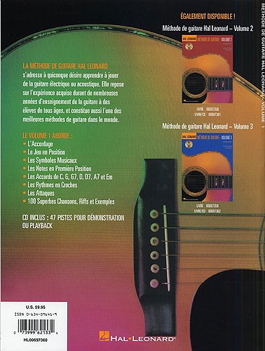 Hal Leonard Methode De Guitare Volume 1 (Deuxieme Edition Avec CD)