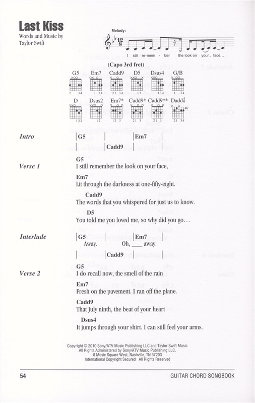 Taylor Swift: Guitar Chord Songbook
