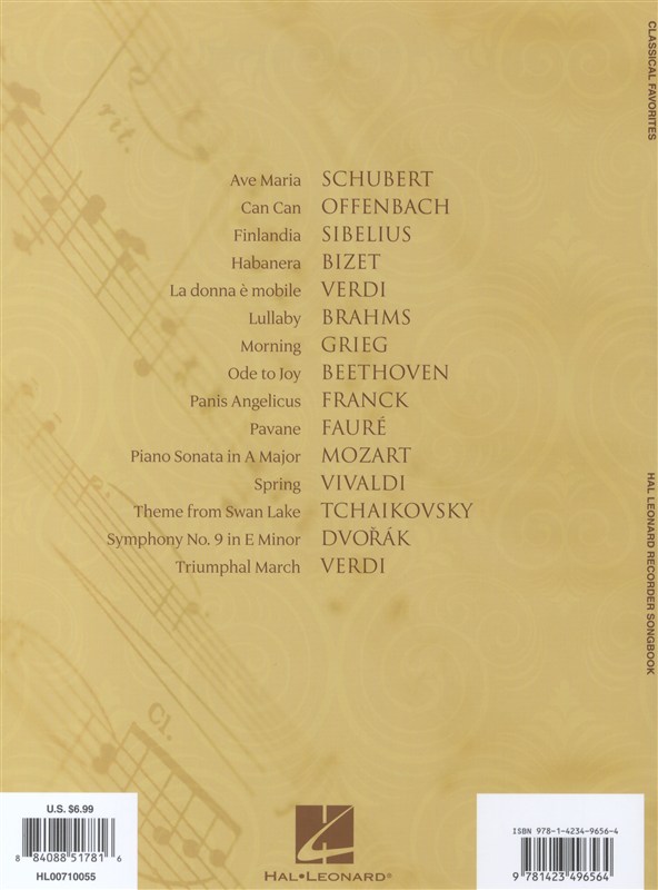 Classical Favorites: Recorder Songbook