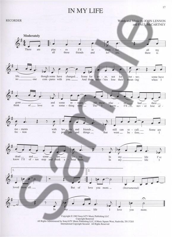 The Beatles: Recorder Songbook