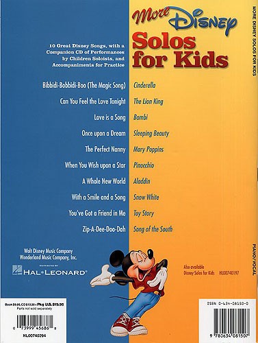 More Disney Solos For Kids