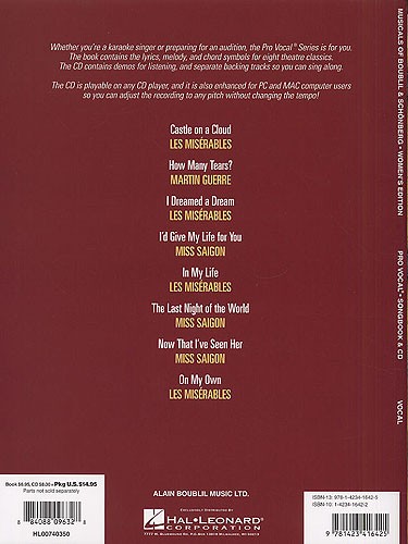Pro Vocal Volume 14: Musicals Of Boublil And Schnberg (Women's Edition)