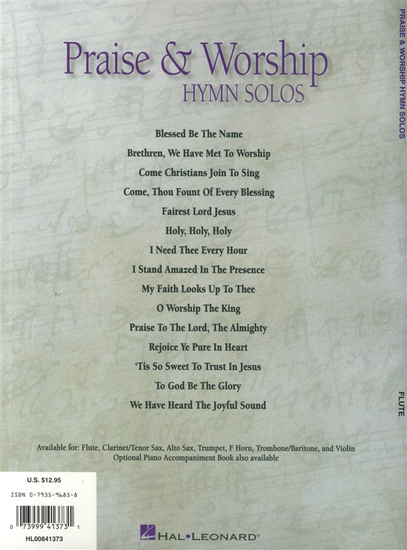 Praise And Worship Hymn Solos - Flute