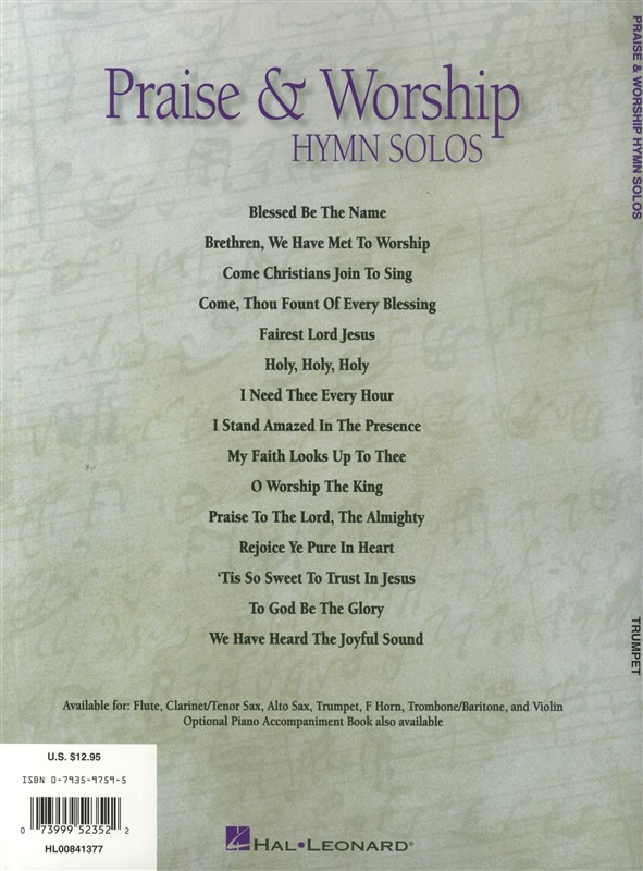 Praise And Worship Hymn Solos - Trumpet
