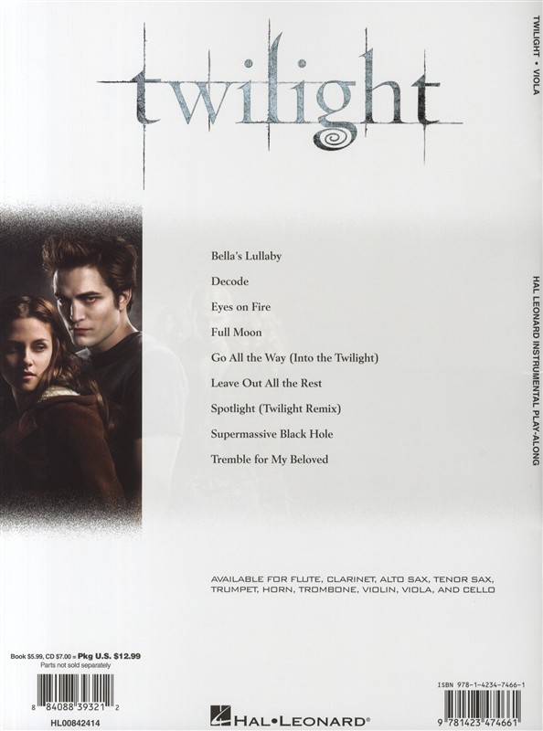 Hal Leonard Instrumental Play-Along: Twilight (Viola)