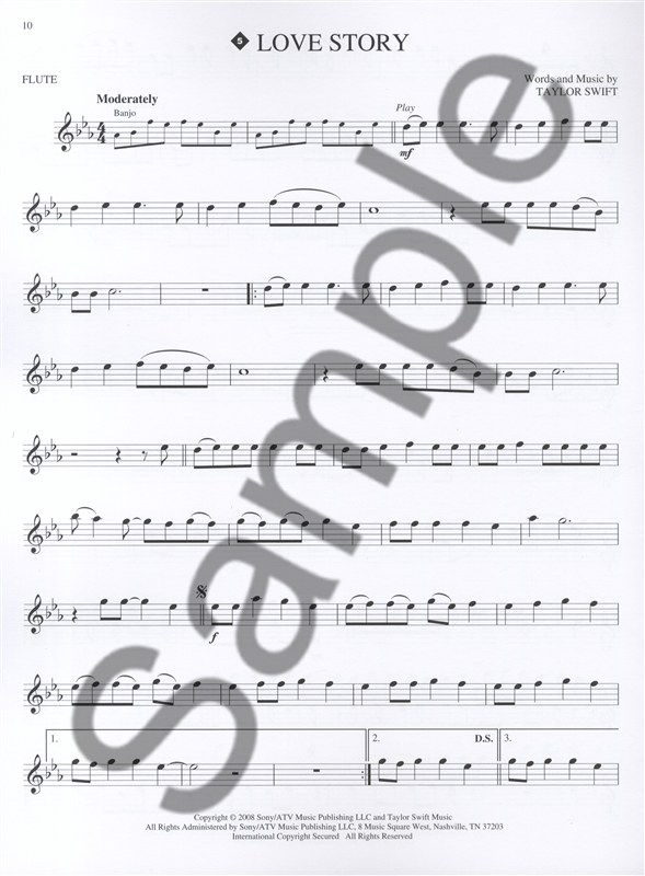Instrumental Play-Along: Taylor Swift (Flute)