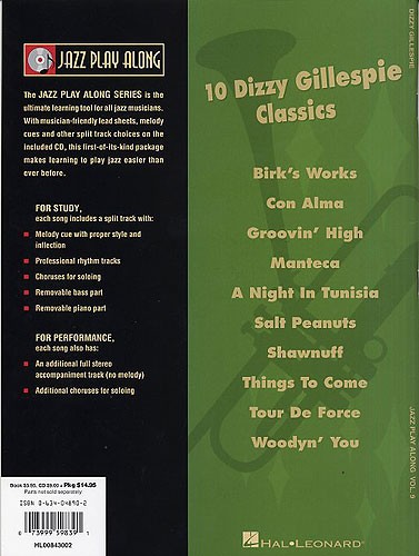 Jazz Play Along: Volume 9 - Dizzy Gillespie