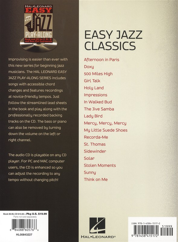 Easy Jazz Play-Along Volume 3: Easy Jazz Classics