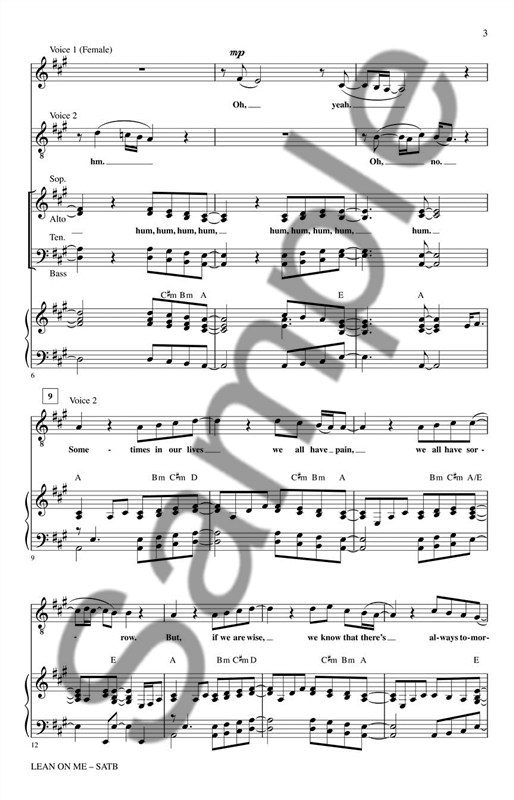 Bill Withers: Lean On Me (Glee) - SATB