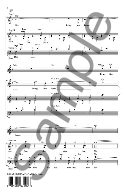 Alain Boublil/Claude-Michel Schönberg: Bring Him Home (Les Misérables) - SATB