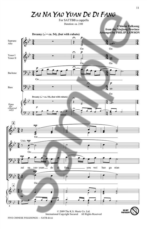 King's Singer's Choral: Five Chinese Folksongs