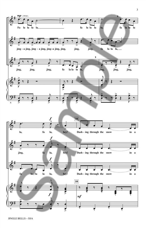 James Pierpont: Jingle Bells - SSA (Optional A Cappella)