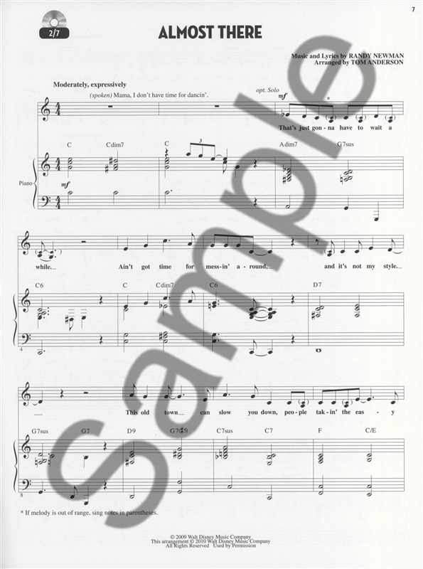 Let's All Sing Songs From Disney's The Princess and the Frog - Piano/Vocal