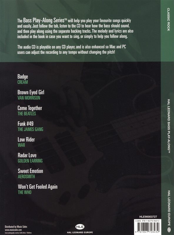 Hal Leonard Bass Play-Along: Classic Rock