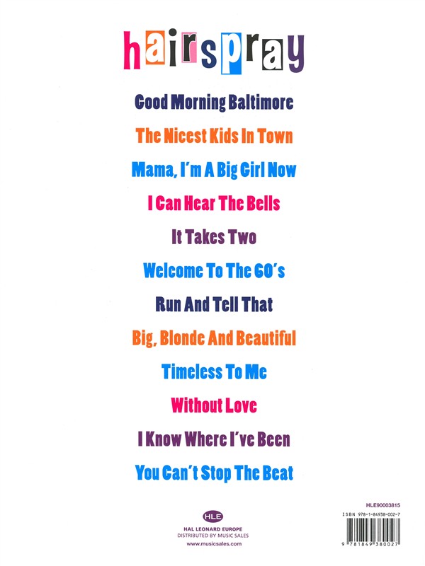 Marc Shaiman: Hairspray - Sing-Along Vocal Selections
