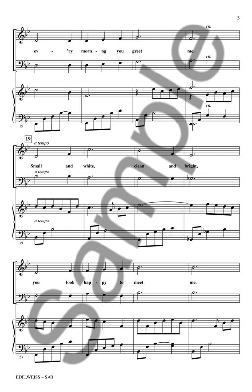 Richard Rodgers: Edelweiss (The Sound Of Music) - arr. Spevacek (SAB)
