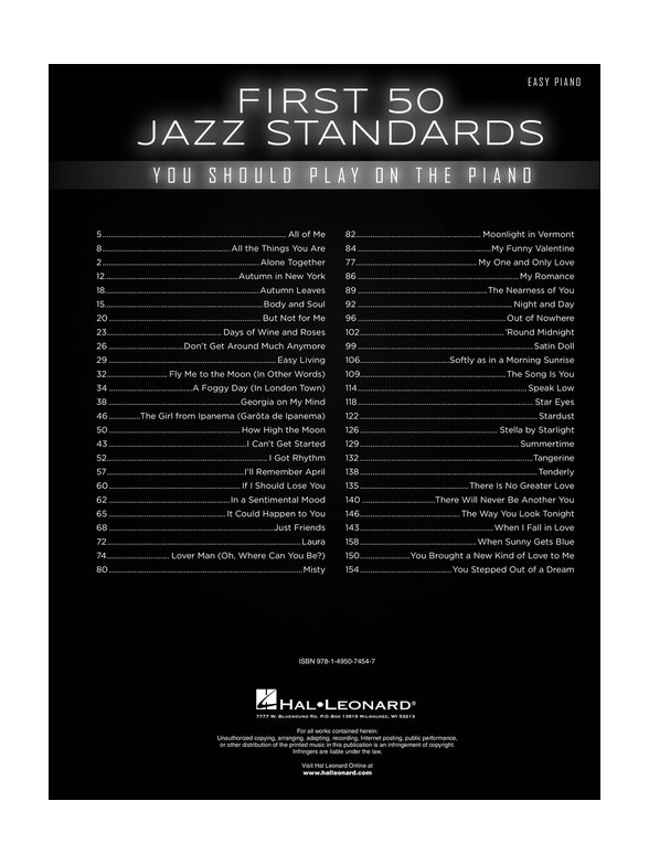 First 50 Jazz Standards You Should Play On Piano