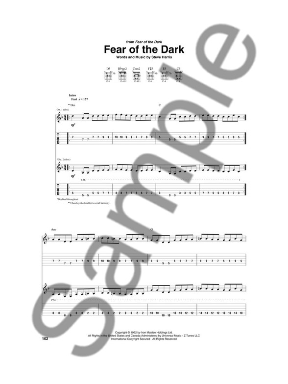 Iron Maiden: Guitar Tab - 25 Metal Masterpieces