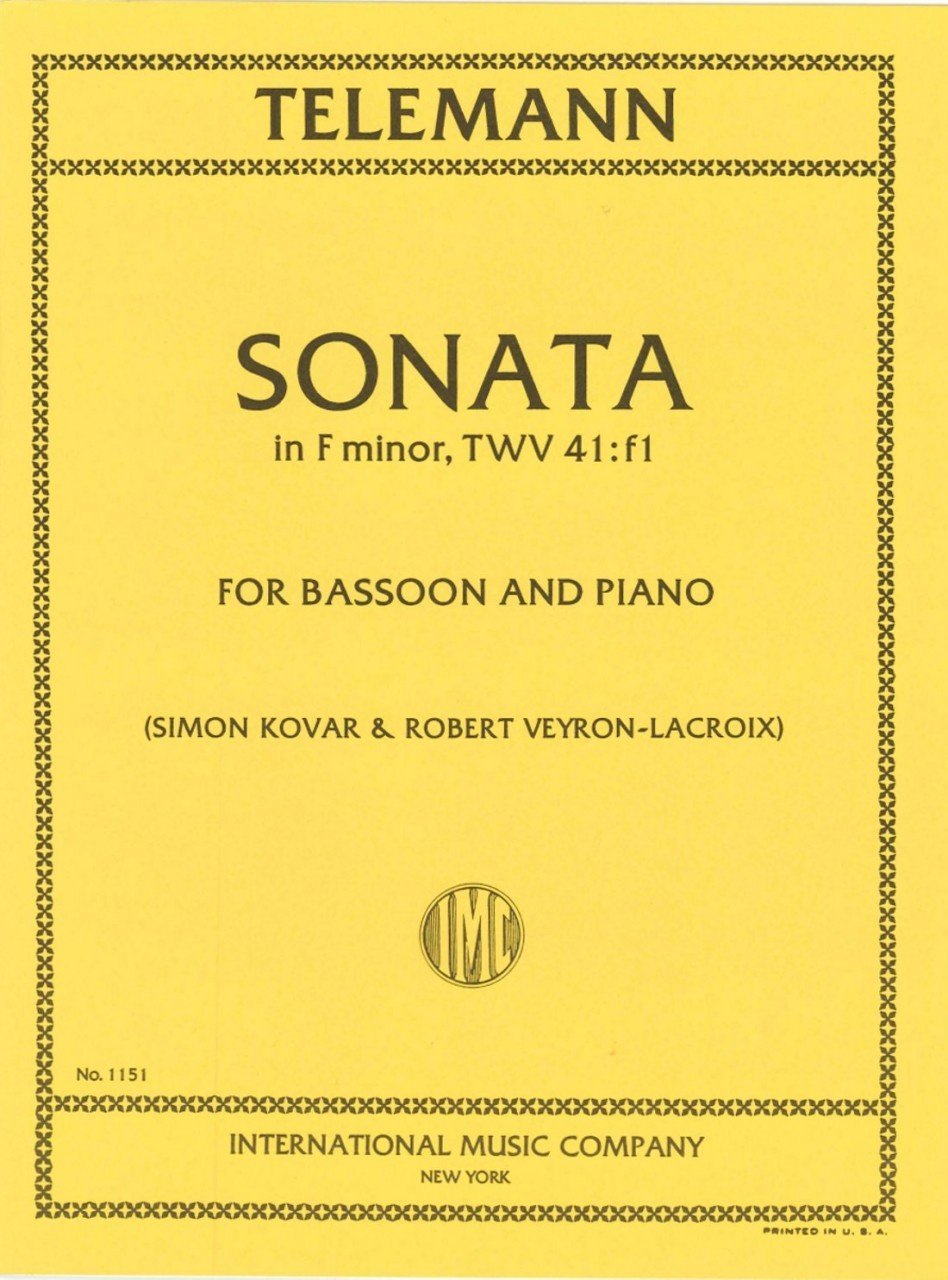 Sonata For Bassoon In F Minor TWV 41