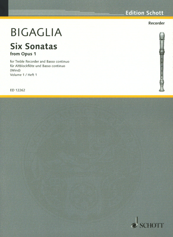 Six Sonatas - for treble recorder and basso continuo Op. 1, Vol. 1