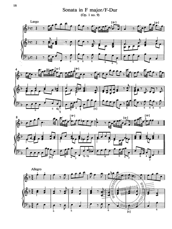 Six Sonatas - for treble recorder and basso continuo Op. 1, Vol. 1