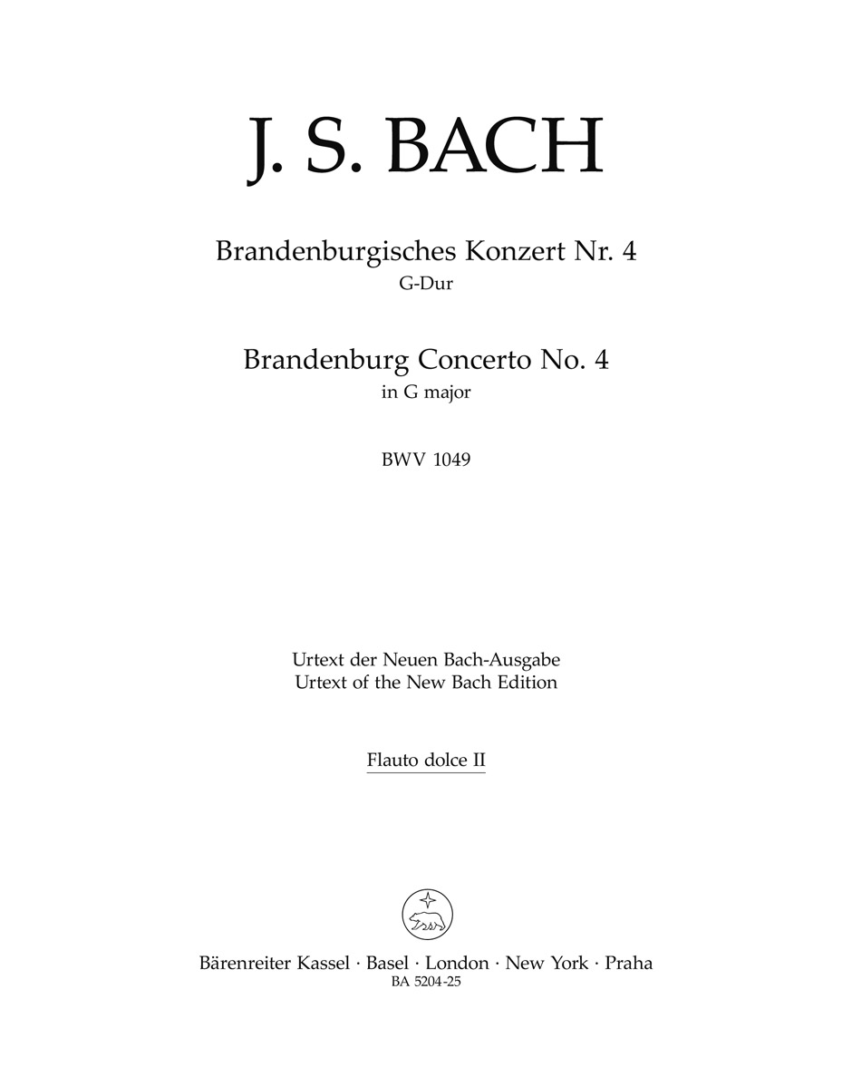 J.S. Bach - Brandenburg Concerto no. 4 in G major BWV 1049