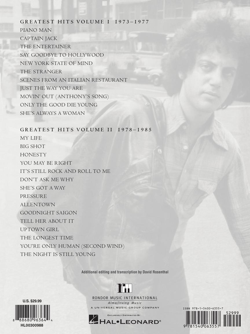 Billy Joel - Greatest Hits, Volume 1 och 2