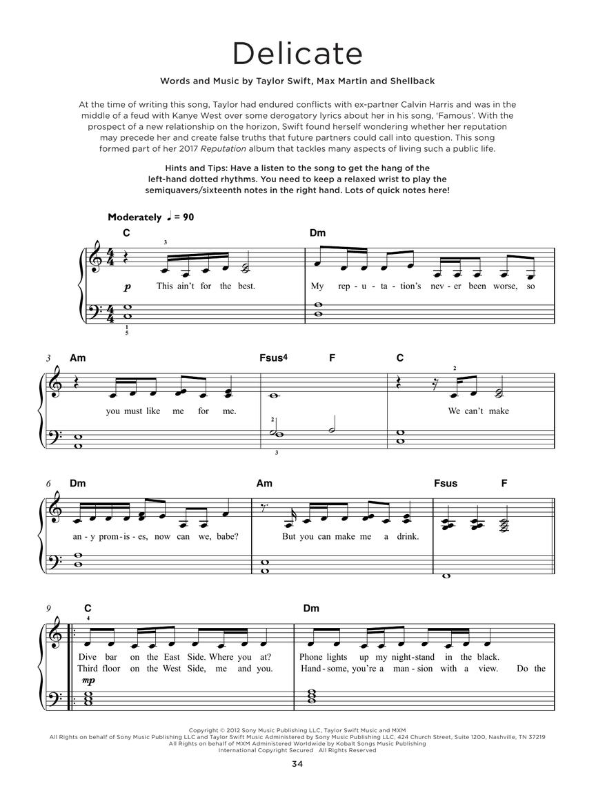 Really Easy Piano: 40 Taylor Swift Songs
