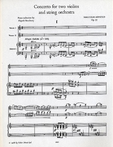 Malcolm Arnold: Concerto For Two Violins (Study Score)