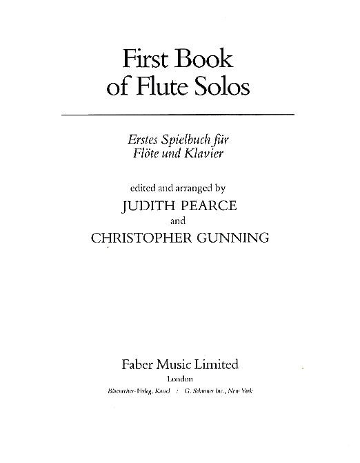 First Book Of Flute Solos (Flute Part)
