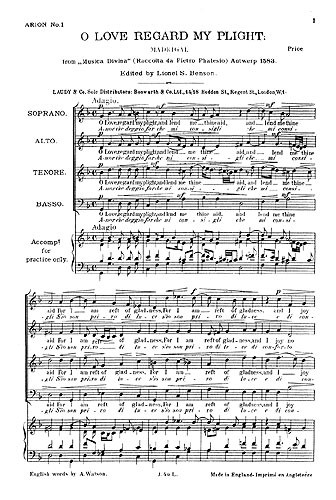 Anon: O Love Regard My Plight