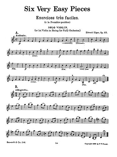 Edward Elgar: Six Very Easy Pieces Op.22 (String Parts Only)