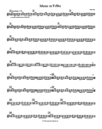 Philip Glass: Music In Fifths (Performance Score)