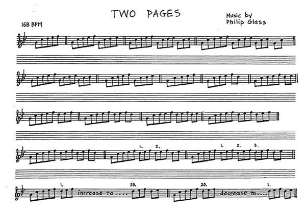 Glass: Two Pages For Piano