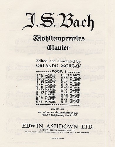 Johann Sebastian Bach: Prelude And Fugue No.2 In C Minor BMV 847