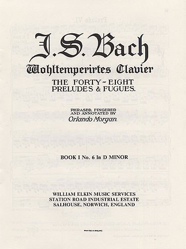 Js Bach: Prelude & Fugue No. 6 In D Minor Book 1