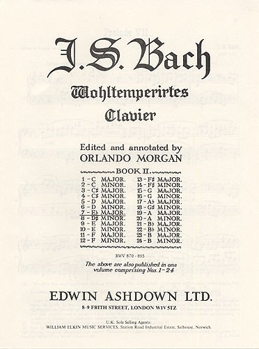 Js Bach: Prelude And Fugue No.7 In E Flat Major Book 2 Bmv 876