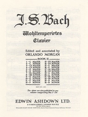 Js Bach: Prelude And Fugue No.20 In A Minor Book 2 BMV 889